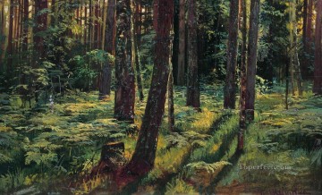風景 Painting - 森の中のシダ シヴェルスカヤ 1883 古典的な風景 イワン・イワノビッチの木